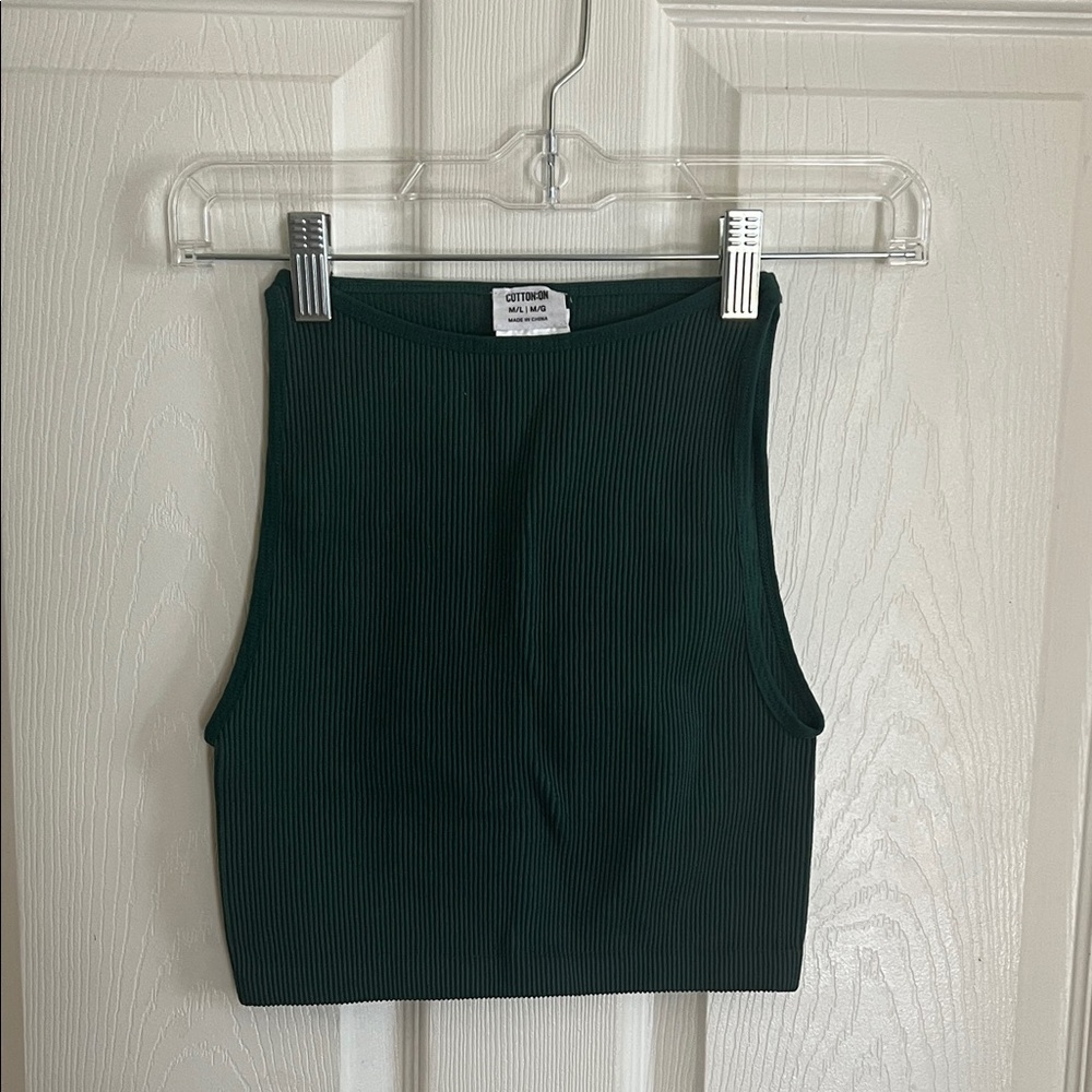 Cotton On Deep Green Ribbed Tank Top